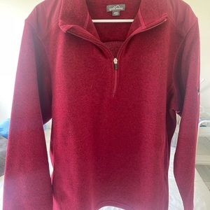 Red Men’s Eddie Bauer quarter zip jacket